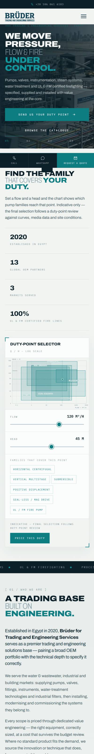 Brüder — معدات صناعية — موقع شركة من تصميم Webdazzle