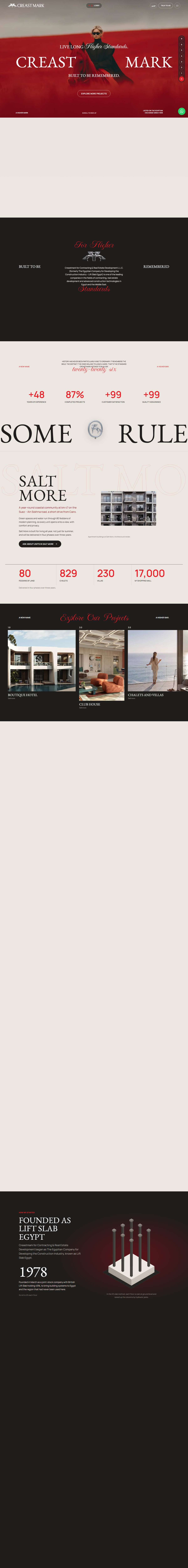 Creastmark — Sample · Real estate and contracting — company website designed by Webdazzle