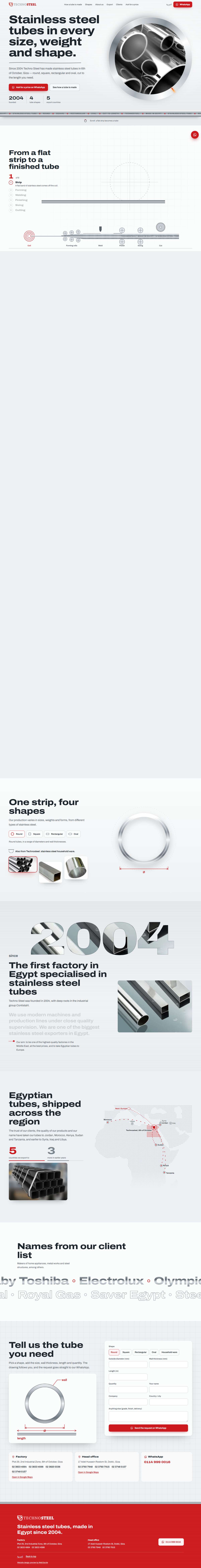 Technosteel — Sample · Steel pipes — company website designed by Webdazzle